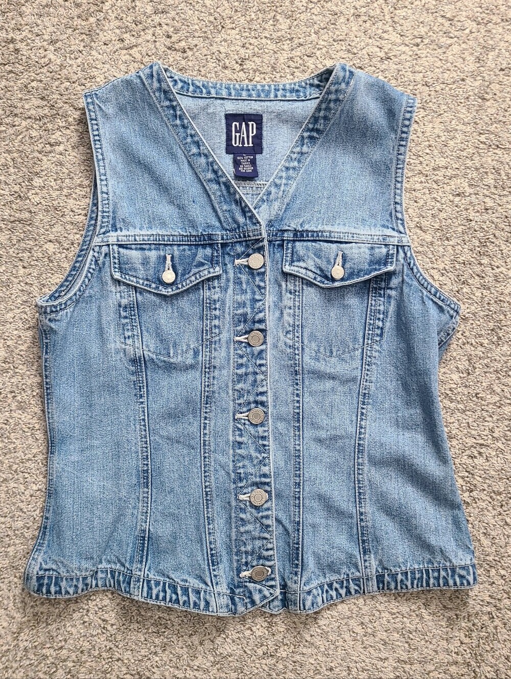 VTG Gap Light Denim Vest Size L